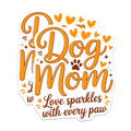 (2 Pack) Dog Mom Magnets - Pet Parent Decor - Fur Mom Accessories - Love Every Paw Print - 5 Inches On Longest Side - Thick Durable Magnet - Made in USA - MAG29879