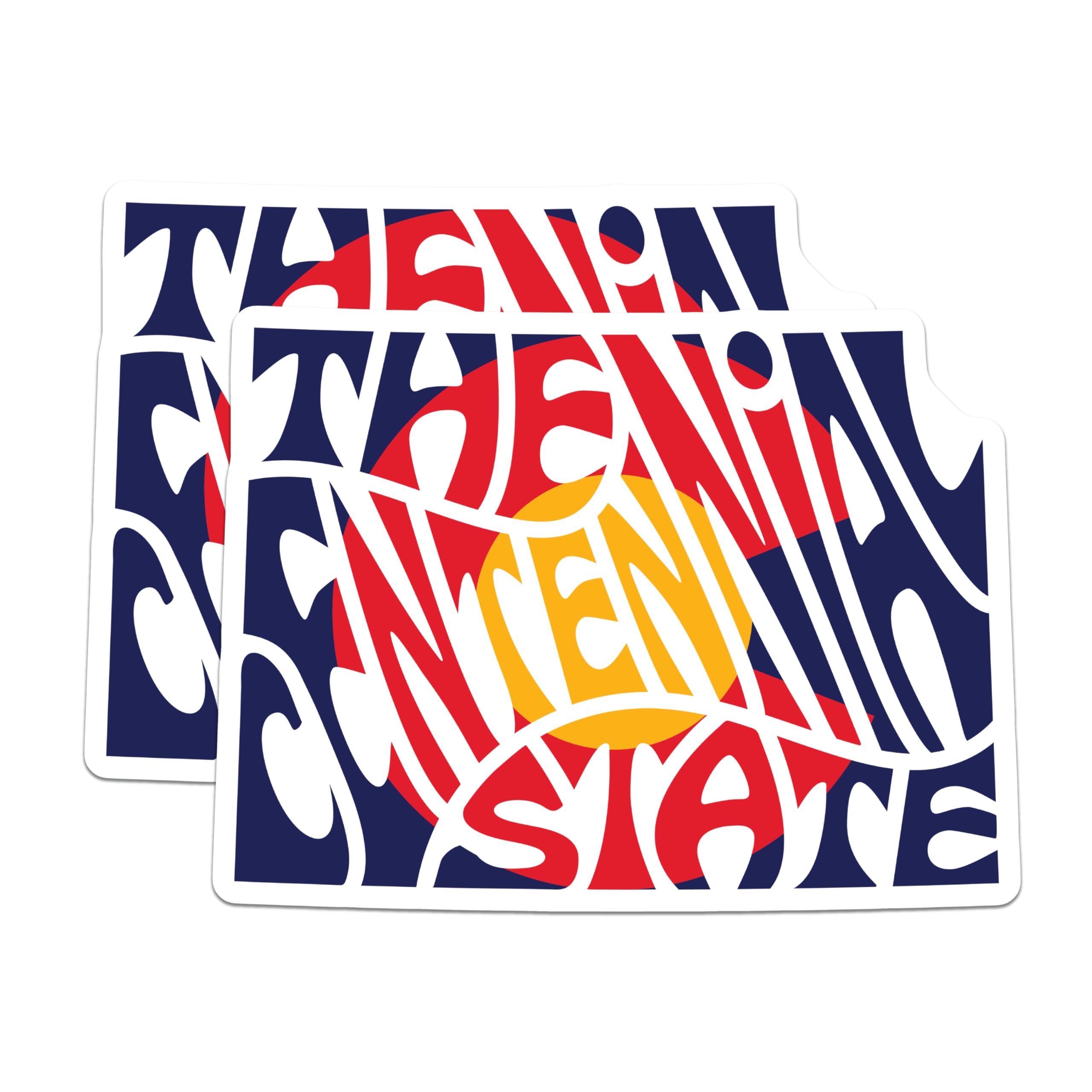 (2 Pack) Colorado Stickers - Centennial State Decals - Colorful State Pride Stickers - 5" On Longest Side - Sticks to Smooth Flat Surfaces - Made in USA - BMCS17144