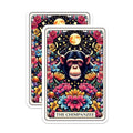 (2 Pack) Chimpanzee Floral Art Stickers - Animal Design Stickers - Vibrant Jungle Stickers - 5" On Longest Side - Sticks to Smooth Flat Surfaces - Made in USA - BMCS4450