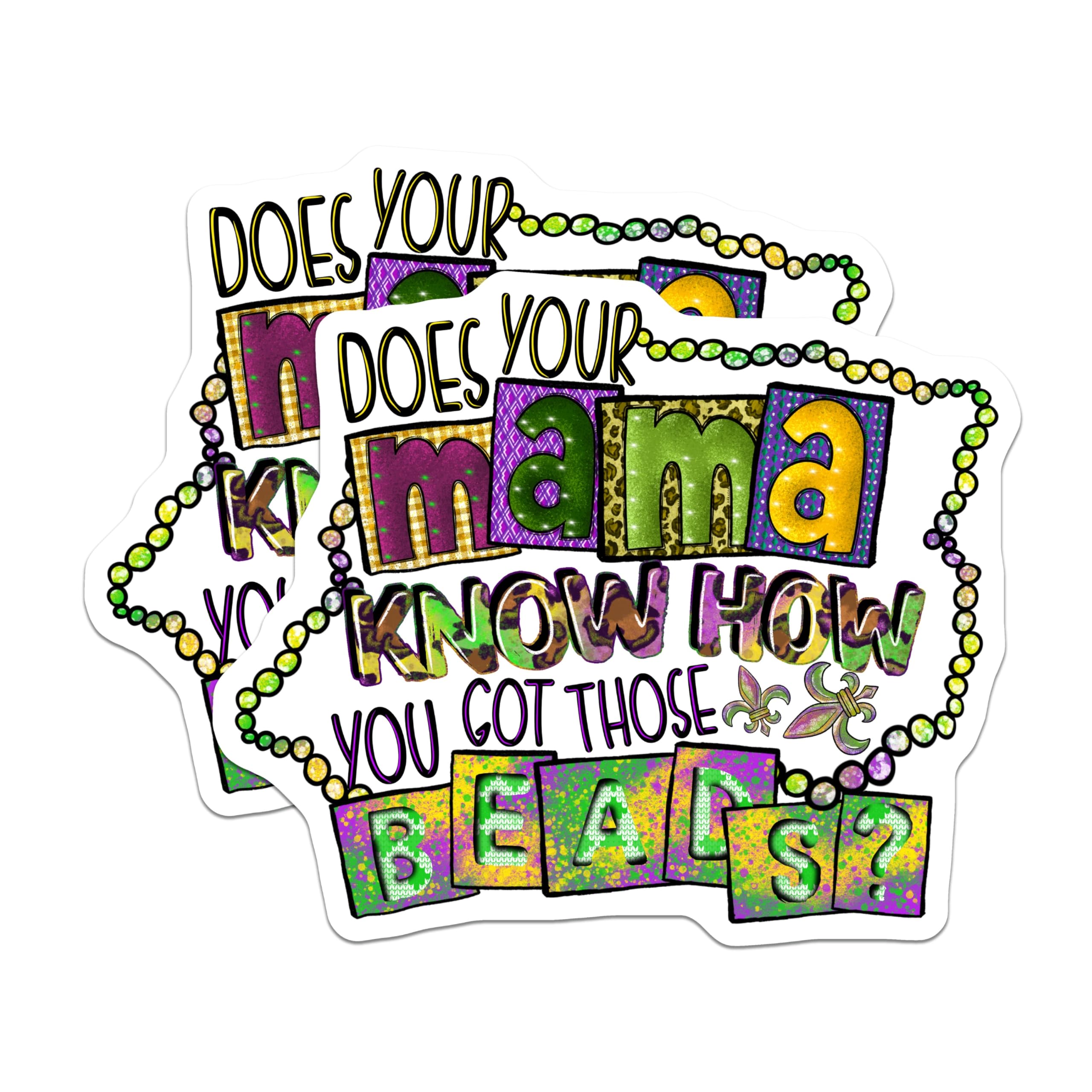 (2 Pack) Mardi Gras Quote Magnets - Funny Fridge Decor - New Orleans Party Souvenir - 5 Inches On Longest Side - Thick Durable Magnet - Made in USA - MAG30446