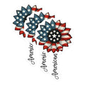 (3 Pack) American Sunflower Decals - Patriotic Floral Decal - USA Flag Decal - 3 Inches On Longest Side - Easy Peel & Apply - Made in USA - 3MCS6633