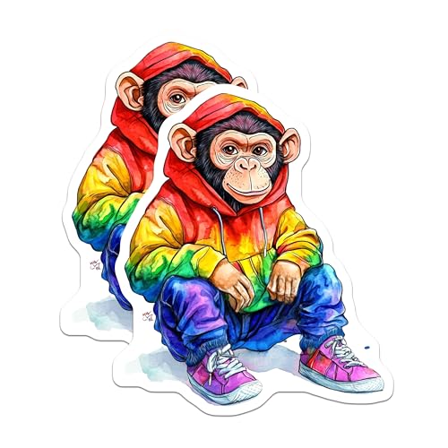 (2 Pack) Rainbow Outfit Decor Magnet - Nursery Animals - 5" On Longest Side - Sticks to Smooth Flat Surfaces - Made in USA - MAG9499