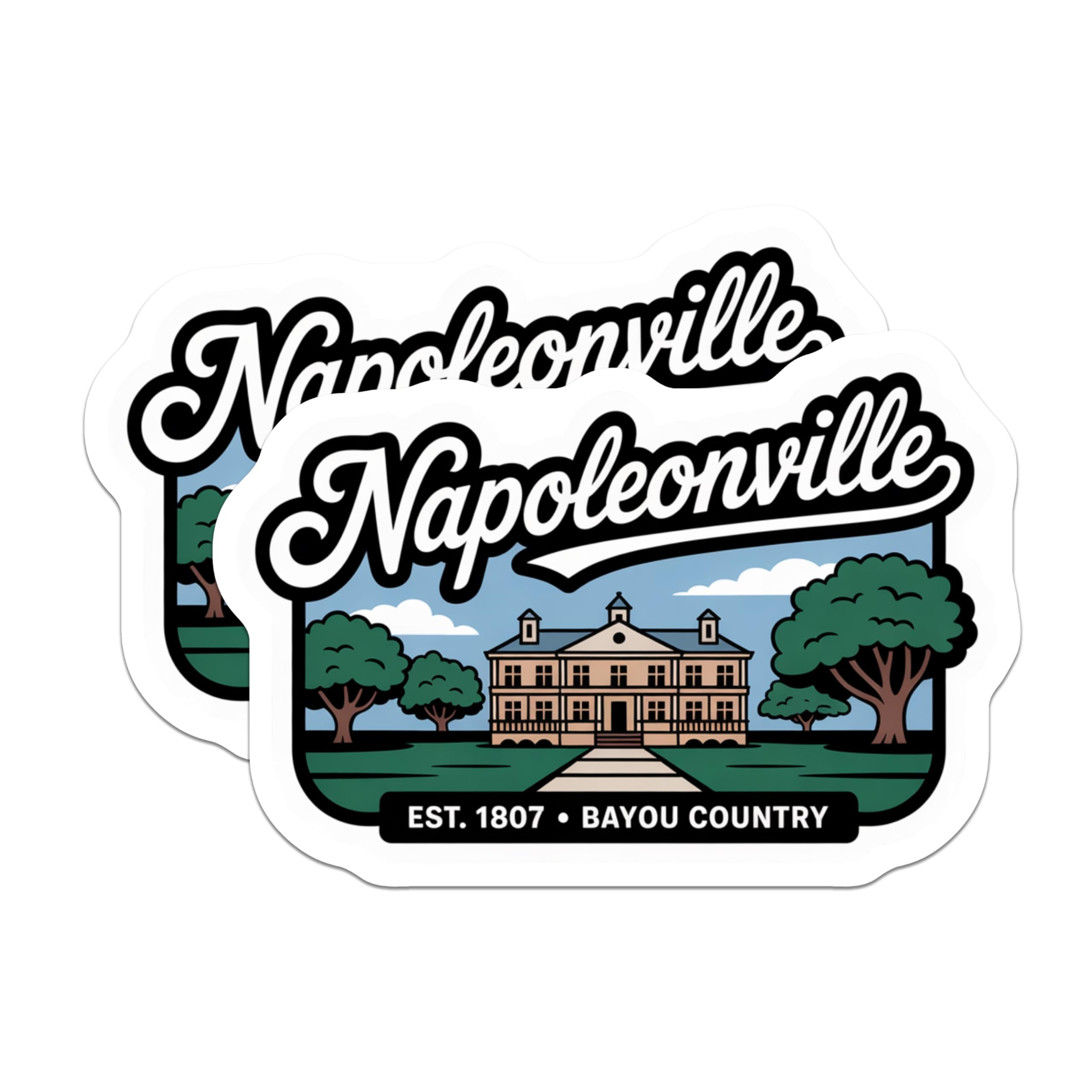 (2 Pack) Napoleonville Louisiana Magnets - Bayou Country - Retro Souvenir Fridge Magnets - 5" On Longest Side - Premium Magnet - for Cars, Refrigerators, Toolboxes, Lockers - Made in USA - MAG18702