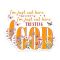 (2 Pack) Trusting God Stickers - 5" On Longest Side - Sticks to Smooth Flat Surfaces - Made in USA - BMCS8585 - BMCS8585