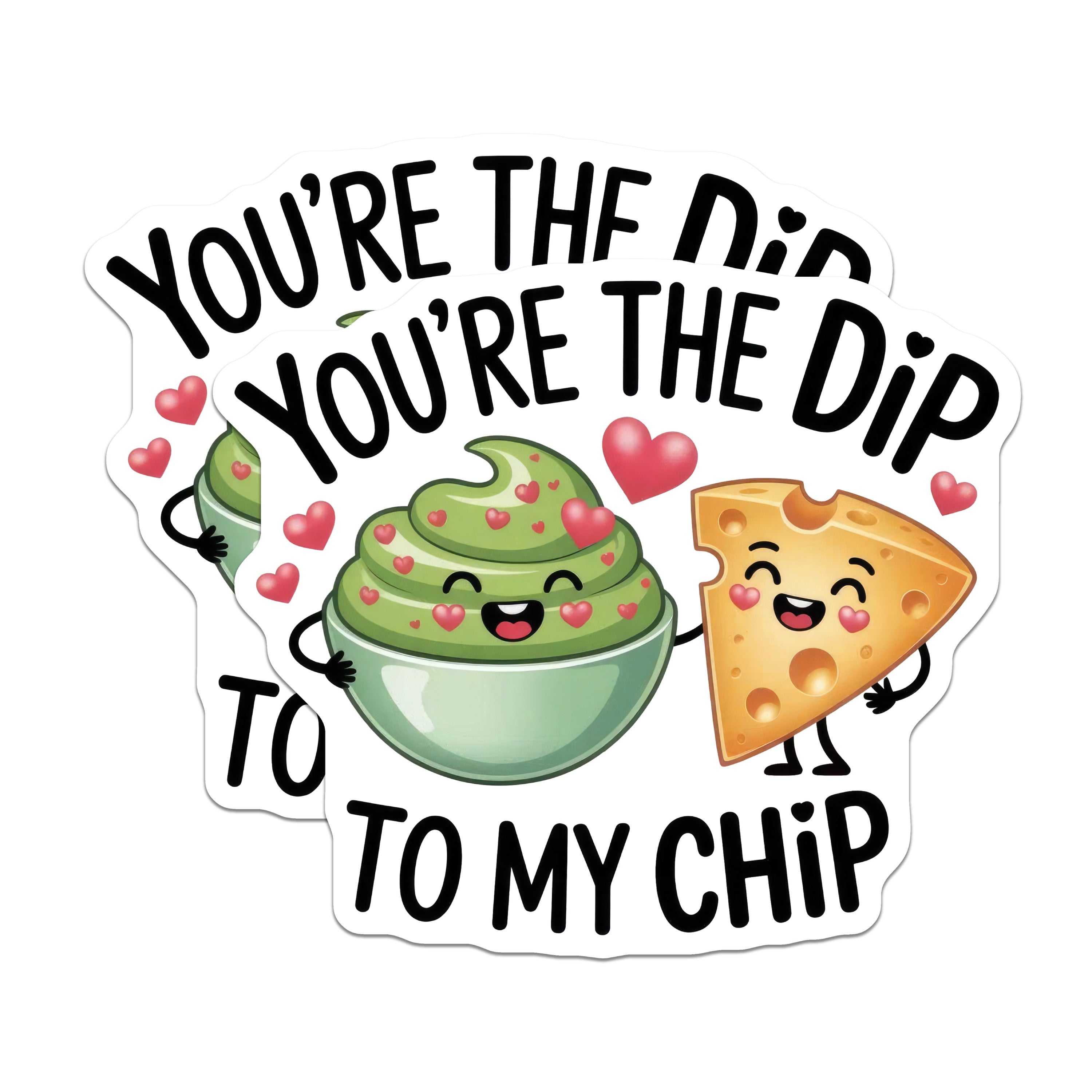 (2 Pack) You're The Dip to My Chip Magnets - Funny Food Pun - Couple Love Decor - Valentine's Day Fridge Magnets - 5 Inches On Longest Side - Thick Durable Magnet - Made in USA - MAG37937