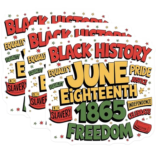 (3 Pack) Juneteenth Decals - Black History - Equality Pride - Laptop Decal - 3 Inches On Longest Side - Easy Peel & Apply - Made in USA - 3MCS2666