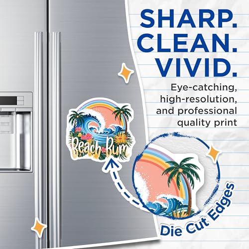 (2 Pack) Tropical Wave Art Magnet - Beach Lover's Decor - 5" On Longest Side - Sticks to Smooth Flat Surfaces - Made in USA - MAG9590