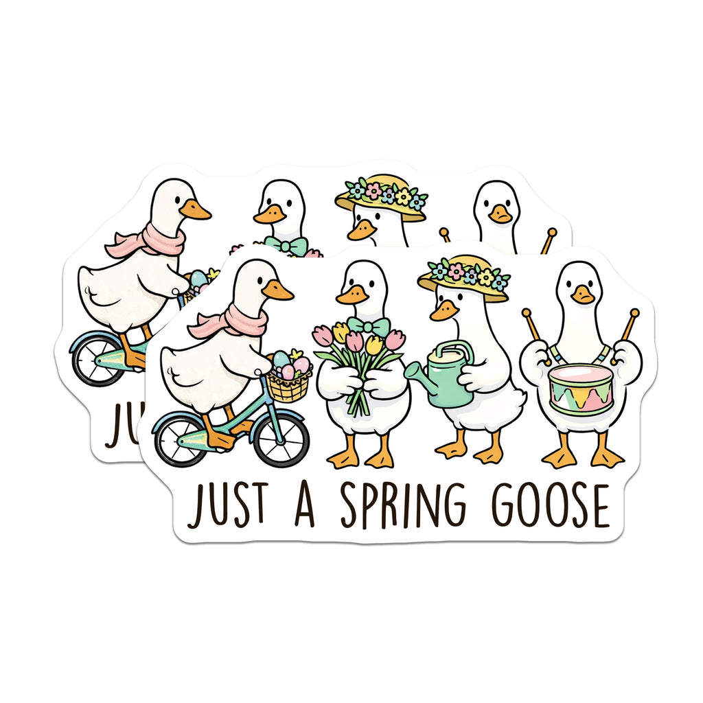 (2 Pack) Spring Goose Magnets - Cute Easter Duck Animal Decor - Whimsical Fridge Locker Kitchen Magnet - 5 Inches On Longest Side - Thick Durable Magnet - Made in USA - MAG37168