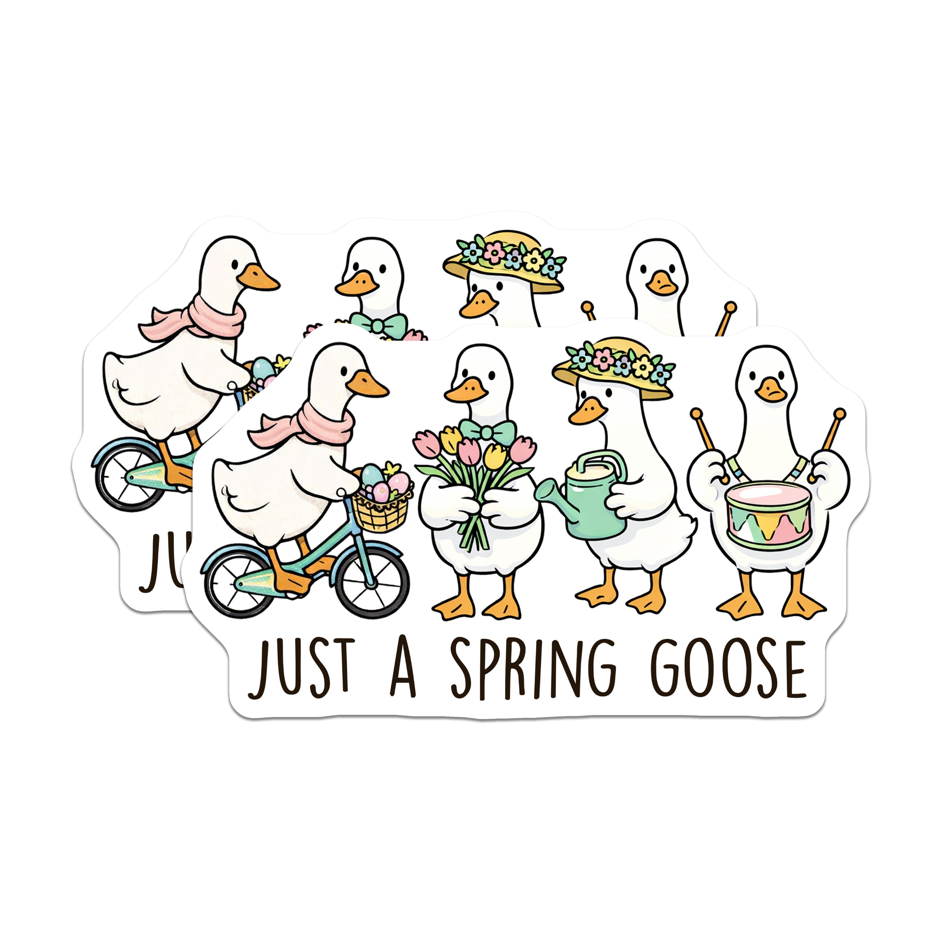 (2 Pack) Spring Goose Magnets - Cute Easter Duck Animal Decor - Whimsical Fridge Locker Kitchen Magnet - 5 Inches On Longest Side - Thick Durable Magnet - Made in USA - MAG37168