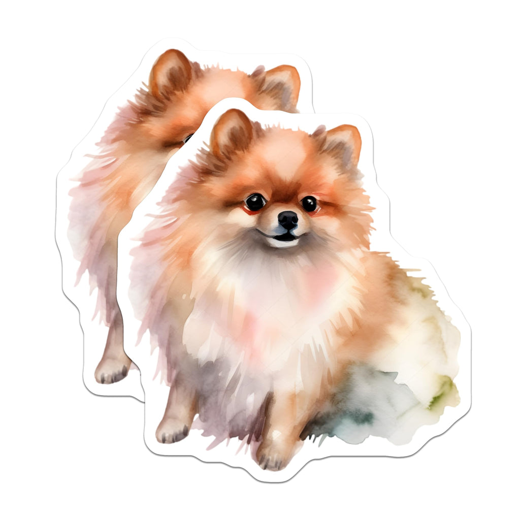 (2 Pack) Pomeranian Magnets - Cute Fluffy Dog Art - Refrigerator Decor for Dog Owners - 5 Inches On Longest Side - Thick Durable Magnet - Made in USA - MAG27879