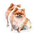 (2 Pack) Pomeranian Magnets - Cute Fluffy Dog Art - Refrigerator Decor for Dog Owners - 5 Inches On Longest Side - Thick Durable Magnet - Made in USA - MAG27879