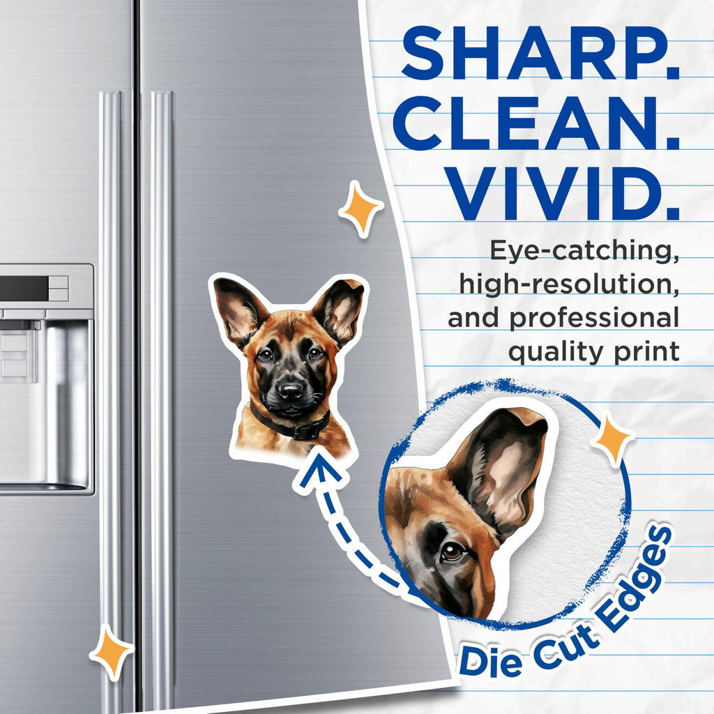 (2 Pack) German Shepherd Puppy Magnets - Dog Lover Decor - Pet Parent Kitchen Office - 5 Inches On Longest Side - Thick Durable Magnet - Made in USA - MAG30054