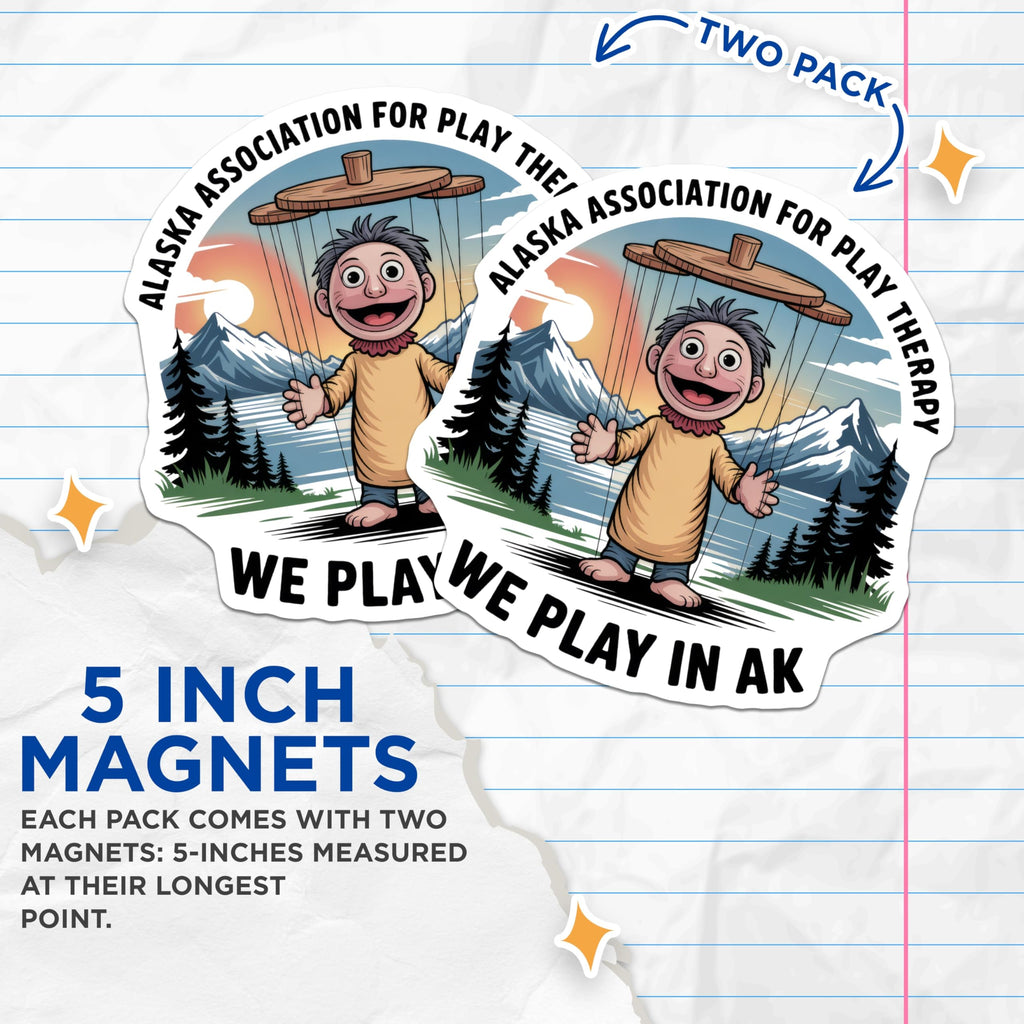 (2 Pack) Puppet Play Magnets - Alaska Association - Play Therapy Decor - 5" On Longest Side - Premium Magnet - for Cars, Refrigerators, Toolboxes, Lockers - Made in USA - MAG17957