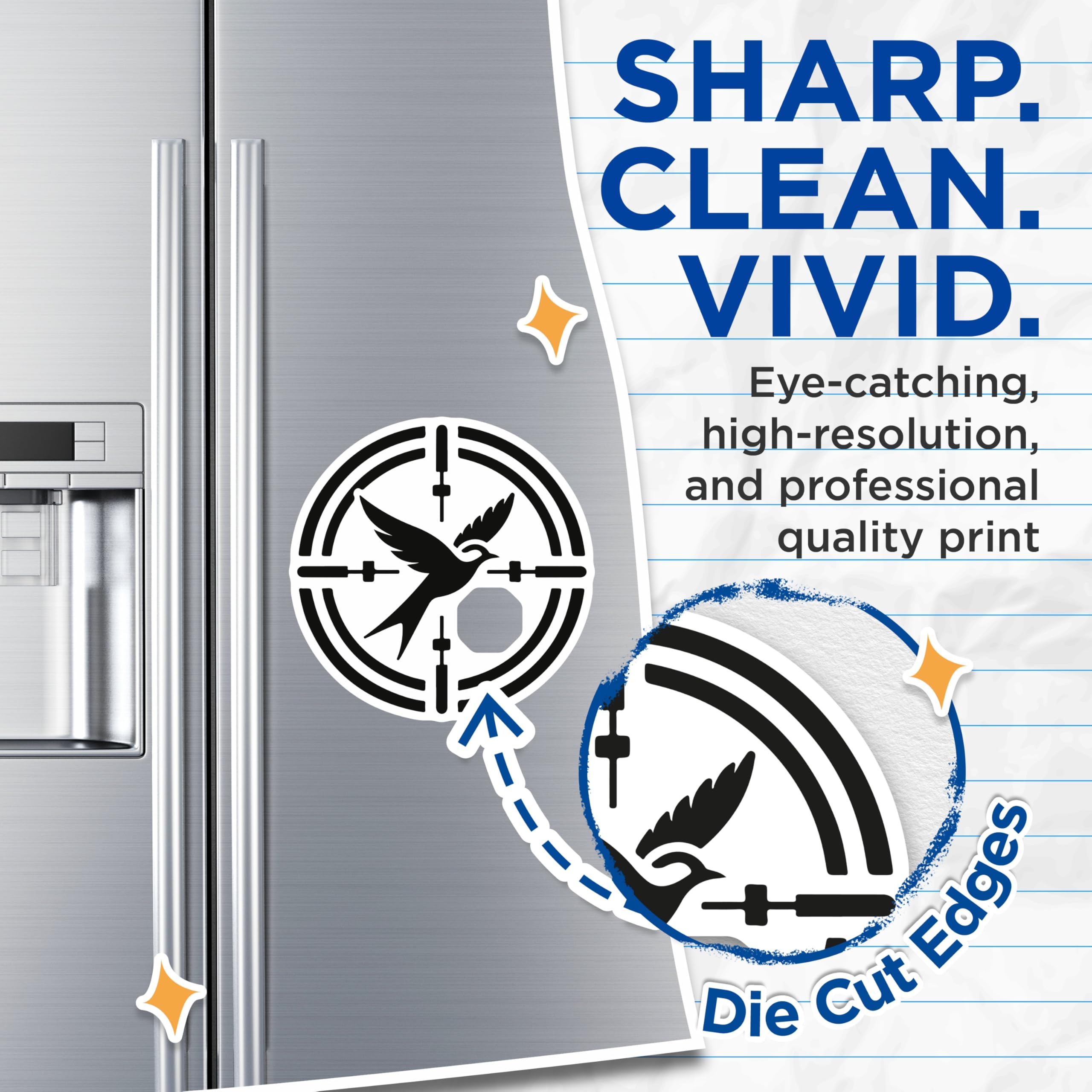 (2 Pack) Swallow Target Magnets - Hunter Bird Art - Fridge Locker Decor - 5 Inches On Longest Side - Thick Durable Magnet - Made in USA - MAG21963