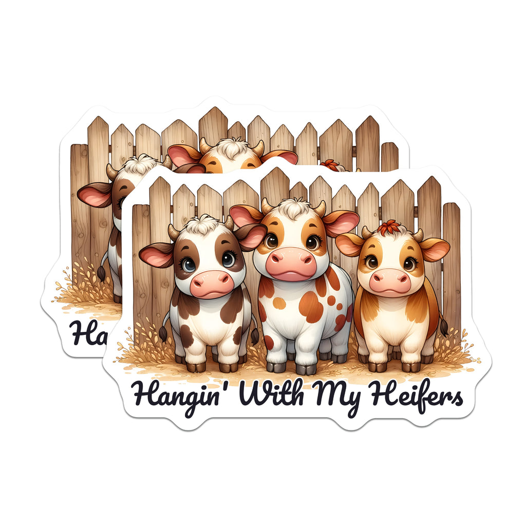 (2 Pack) Cute Cow Magnets - Farm Animal Decor - Funny Heifer Friendship Magnets - 5 Inches On Longest Side - Thick Durable Magnet - Made in USA - MAG39682