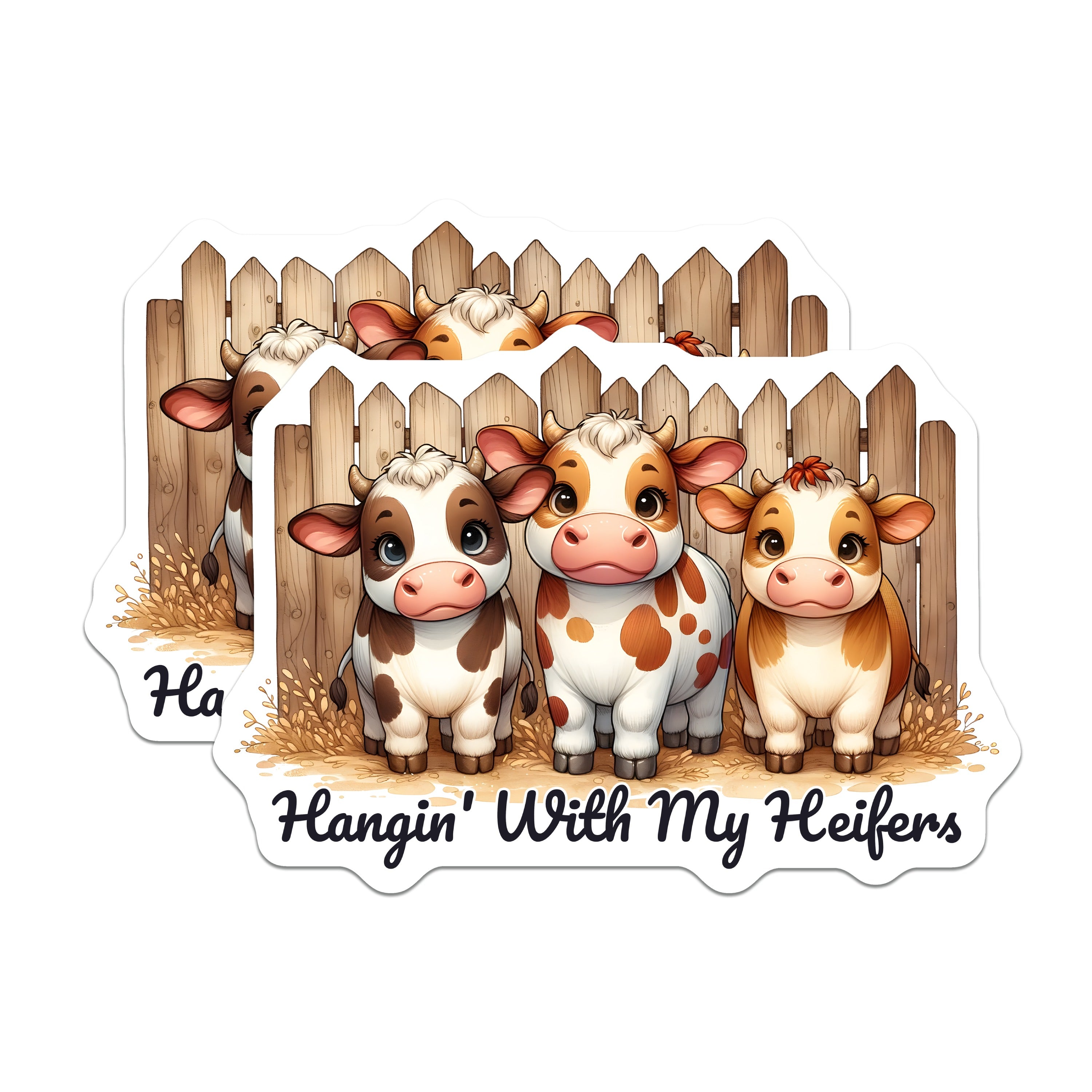 (2 Pack) Cute Cow Magnets - Farm Animal Decor - Funny Heifer Friendship Magnets - 5 Inches On Longest Side - Thick Durable Magnet - Made in USA - MAG39682