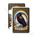 (2 Pack) Raven Bird Magnets - Rainbow Aesthetic Decor - Golden Ornate Frame - Mystic Wildlife Art - 5 Inches On Longest Side - Thick Durable Magnet - Made in USA - MAG21708