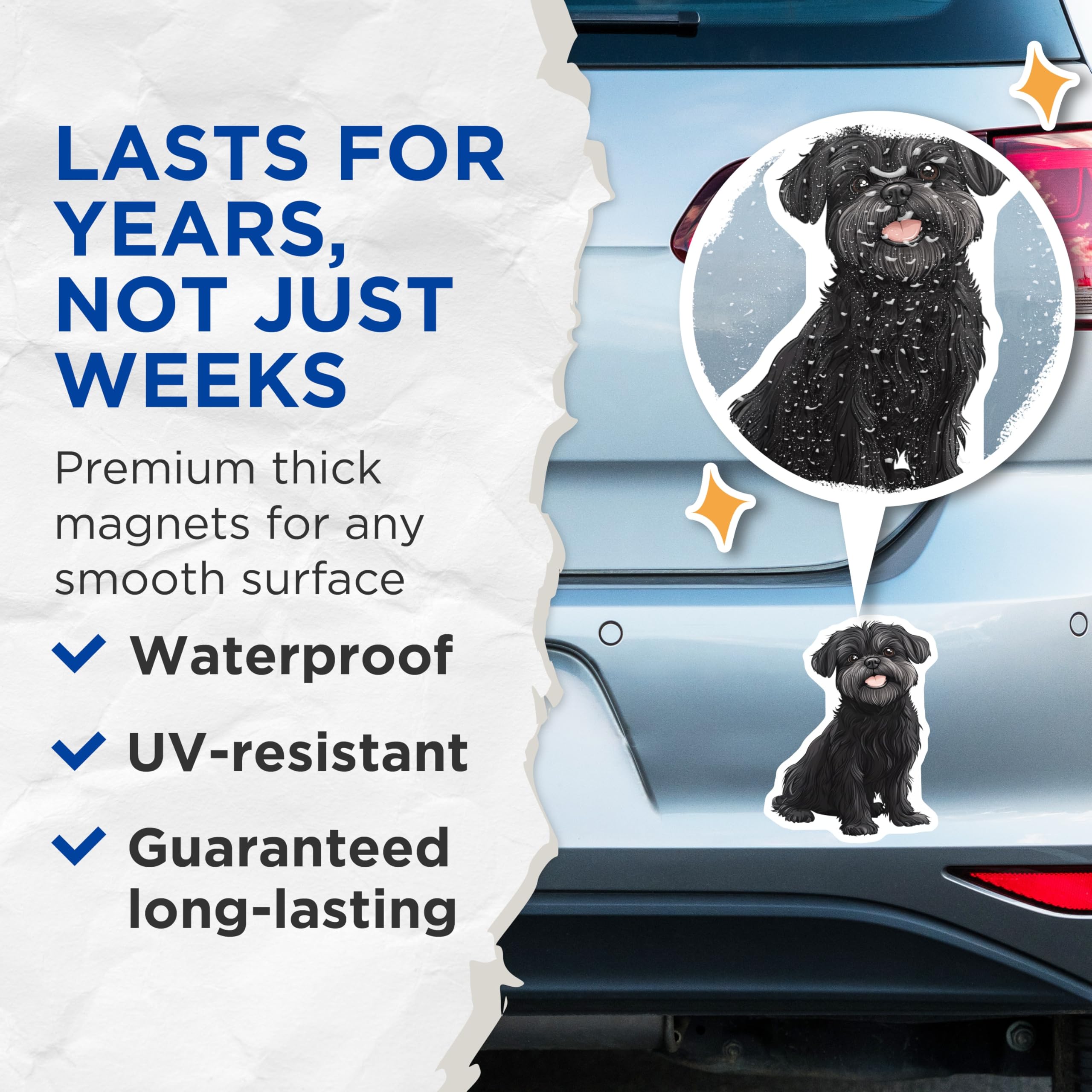 (2 Pack) Black Schnauzer Magnets - Cute Dog Art Refrigerator Decor - Pet Owner Animal Lover Accessories - 5 Inches On Longest Side - Thick Durable Magnet - Made in USA - MAG25707