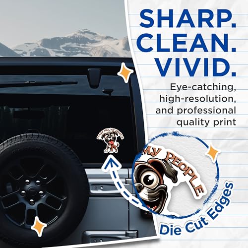 (2 Packs) Dogs are My People Boxer Stickers - Funny Exciting Boxer Dog Breed Decals - 5 Inches On Longest Side - Premium Vinyl Decal - Sticks to Any Smooth Flat Surface - Made in USA - BMCS2402