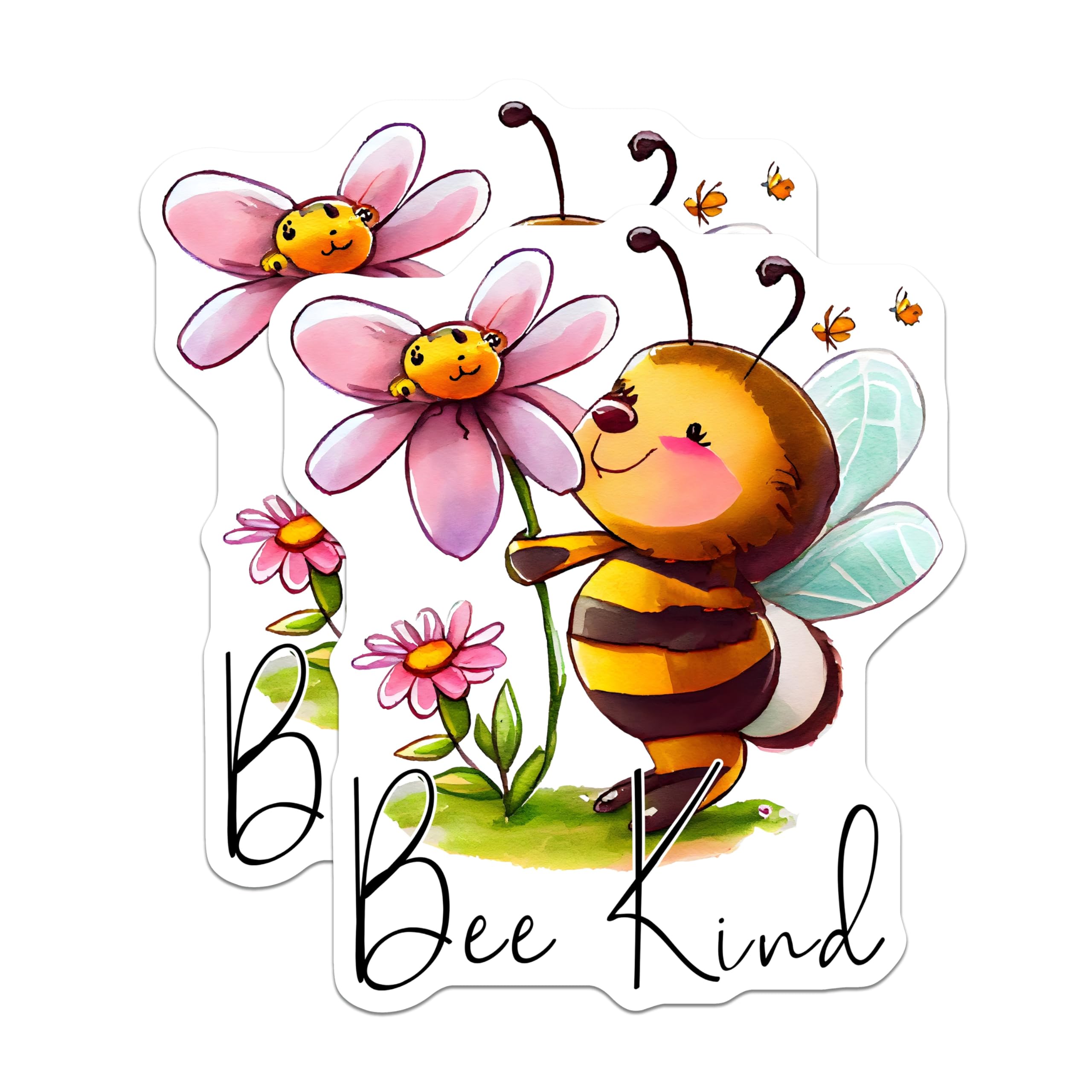 (2 Pack) Bee Kind Magnets - Cute Bee Decor - Inspirational Magnets - 5" On Longest Side - Premium Magnet - for Cars, Refrigerators, Toolboxes, Lockers - Made in USA - MAG17009