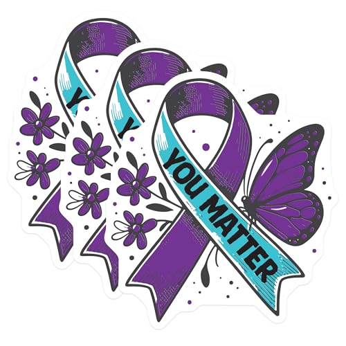 (3 Pack) You Matter Decals - Mental Health Awareness - Suicide Prevention Decals- 3 Inches On Longest Side - Easy Peel & Apply - Made in USA - 3MCS5008