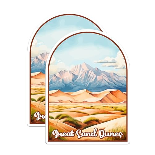 (2 Pack) Great Sand Dunes National Park Bumper Magnet - US National Park - Choose from 63 Parks - 5" On Longest Side - Decal for Car Bumper, Laptop, Water Bottle, Wall, and Window - MAG1520