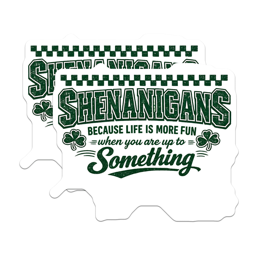 (2 Pack) Shenanigans Magnets - St Patricks Day Decor - Funny Irish Quote Kitchen Office Magnets - 5 Inches On Longest Side - Thick Durable Magnet - Made in USA - MAG23199