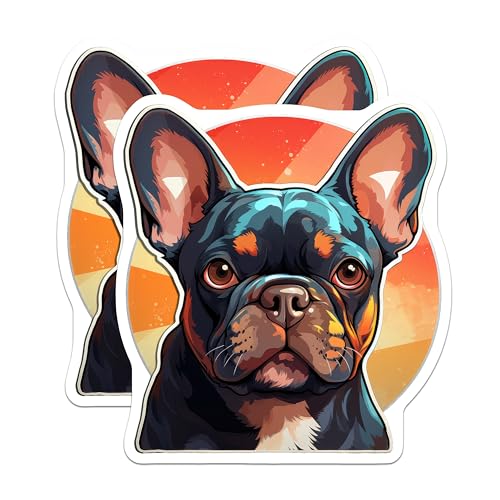 (2 Pack) French Bulldog Magnets - Dog Lover Fridge - Cute Pet Magnets for Home or Office - 5" On Longest Side - for Cars, Fridges, Toolboxes - Made in USA - MAG3943