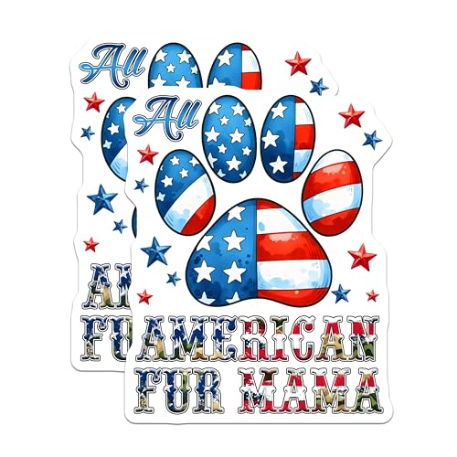 (2 Pack) American Fur Mama Magnets - Patriotic Dog Lover Decor - 5" On Longest Side - for Cars, Fridges, Toolboxes - Made in USA - MAG7454