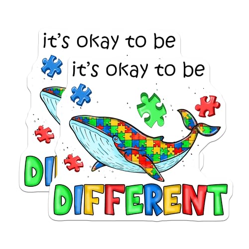 (2 Pack) It's Okay to Be Different Magnets Magnets - 5" On Longest Side - Made in USA - Sticks to Refrigerators & Metal Surfaces - MAG8658