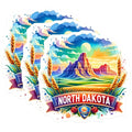 (3 Pack) North Dakota Decals - State Pride - Laptop Decal- 3 Inches On Longest Side - Easy Peel & Apply - Made in USA - 3MCS5927