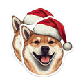 (2 Pack) Shiba Inu Christmas Magnets - Santa Dog Holiday Decor - Pet Parent Xmas Decoration - 5 Inches On Longest Side - Thick Durable Magnet - Made in USA - MAG28593