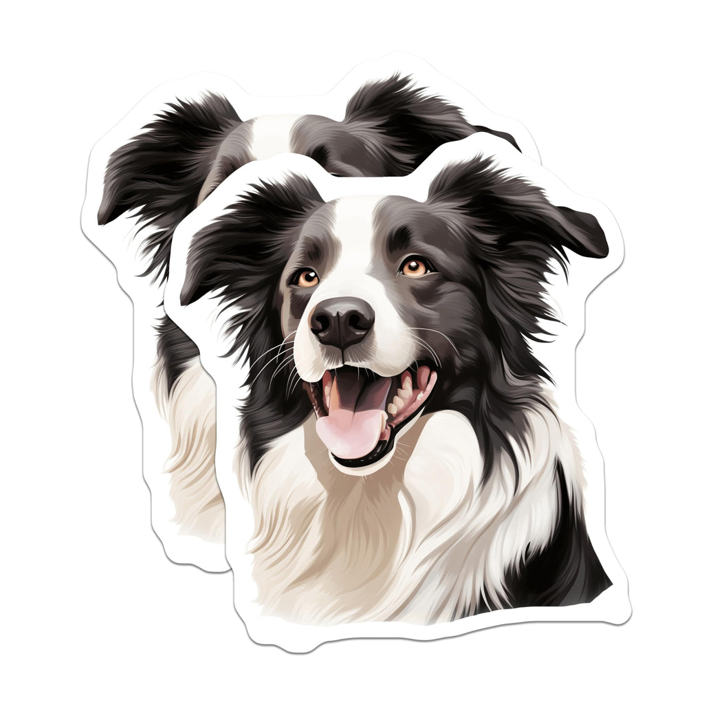 (2 Pack) Border Collie Magnets - Dog Lover Decor - Pet Parent Present - Happy Canine Refrigerator Artwork - 5 Inches On Longest Side - Thick Durable Magnet - Made in USA - MAG25726