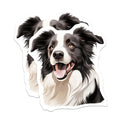 (2 Pack) Border Collie Magnets - Dog Lover Decor - Pet Parent Present - Happy Canine Refrigerator Artwork - 5 Inches On Longest Side - Thick Durable Magnet - Made in USA - MAG25726