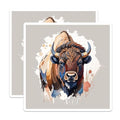 (2 Pack) Buffalo Art Stickers - Bison Illustration - 5" On Longest Side - Sticks to Smooth Flat Surfaces - Made in USA - BMCS8678 - BMCS8678