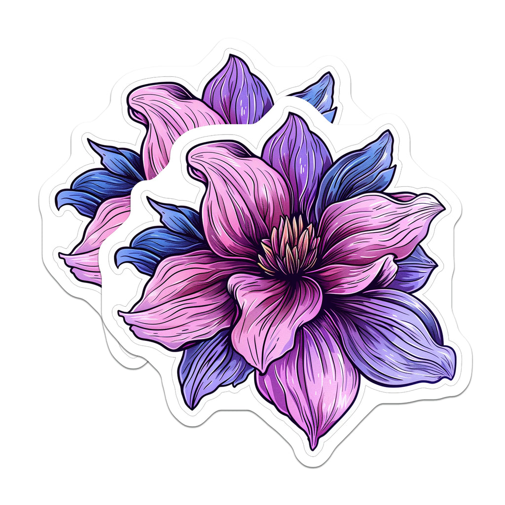 (2 Pack) Vibrant Flower Magnets - Artistic Botanical Art Decor - Whimsical Floral Refrigerator Magnets - 5 Inches On Longest Side - Thick Durable Magnet - Made in USA - MAG39936
