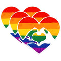 (3 Pack) LGBT Pride Heart Decals - Love Sign - Gay Lesbian Ally Decal - 3 Inches On Longest Side - Easy Peel & Apply - Made in USA - 3MCS1149