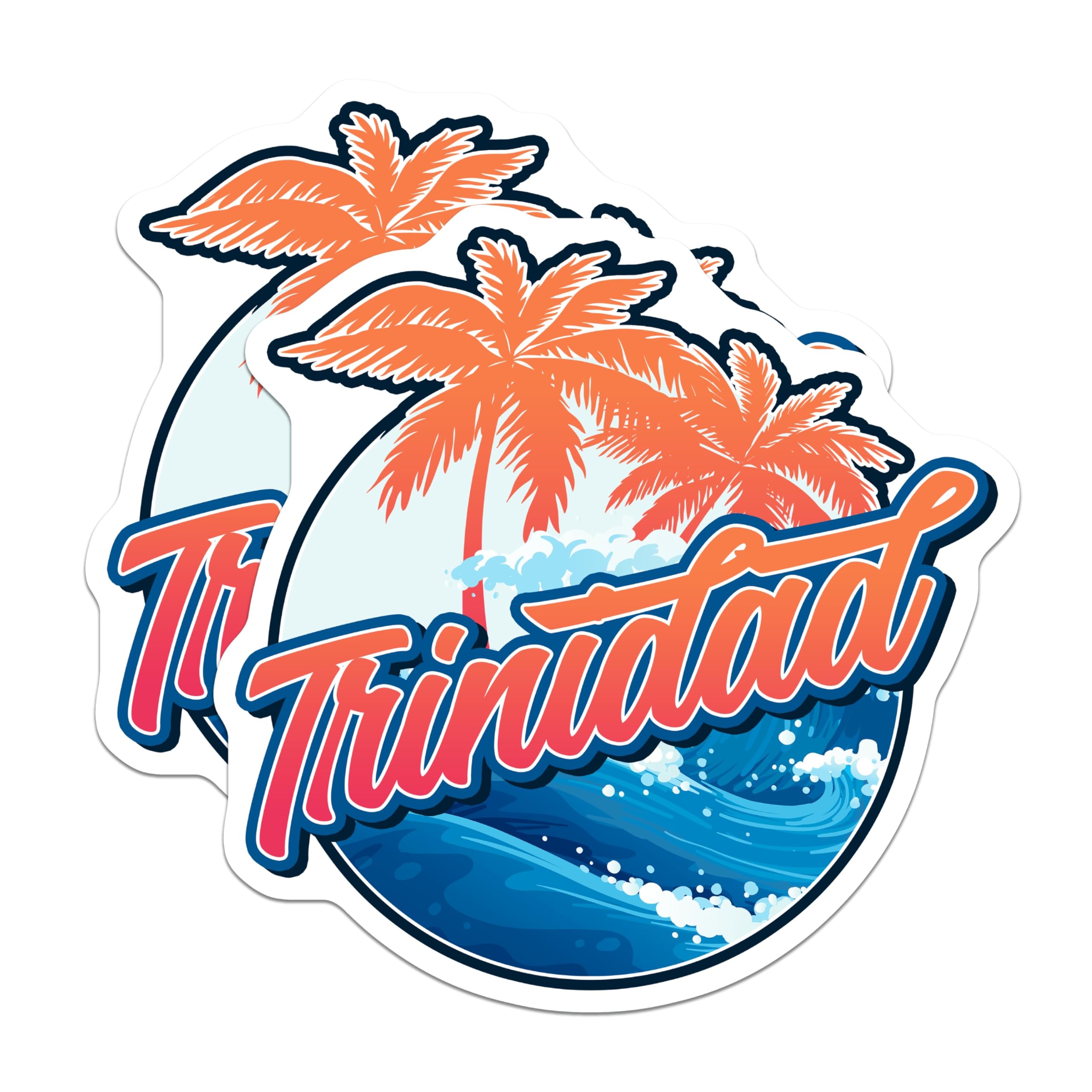 (2 Pack) Trinidad Magnets - Tropical Island Decor - Caribbean Vacation Souvenir - 5 Inches On Longest Side - Thick Durable Magnet - Made in USA - MAG19209