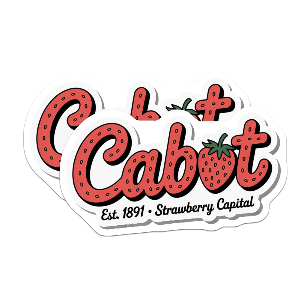 (2 Pack) Cabot Arkansas Magnets - Strawberry Capital Souvenir - Arkansas Hometown Decor - 5 Inches On Longest Side - Thick Durable Magnet - Made in USA - MAG19441