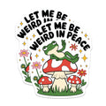 (2 Pack) Frog Peace Sign Magnets - Weird in Peace - Mushroom Decor - 5" On Longest Side - Premium Magnet - for Cars, Refrigerators, Toolboxes, Lockers - Made in USA - MAG16709