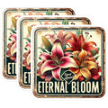 (3 Pack) Lily Flower Decals - Floral Laptop Decals - Botanical Sticker- 3 Inches On Longest Side - Easy Peel & Apply - Made in USA - 3MCS5293