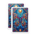 (2 Pack) Stained Glass Butterfly Magnets - Vibrant Art Nouveau Decor - Psychedelic Kitchen Accessories - 5 Inches On Longest Side - Thick Durable Magnet - Made in USA - MAG23237