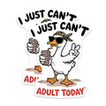 (2 Pack) I Just Can't Adult Today Magnets - Funny Duck Quote - Refrigerator Decor Humor - 5 Inches On Longest Side - Thick Durable Magnet - Made in USA - MAG38532