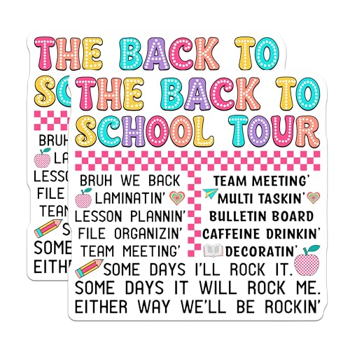 (2 Pack) The Back to School Tour Stickers - 5" On Longest Side - Sticks to Smooth Flat Surfaces - Made in USA - BMCS9109 - BMCS9109