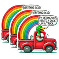 (3 Pack) Duck in A Truck Decals - Funny Car Sticker - Rainbow Laptop Decal - 3 Inches On Longest Side - Easy Peel & Apply - Made in USA - 3MCS4641