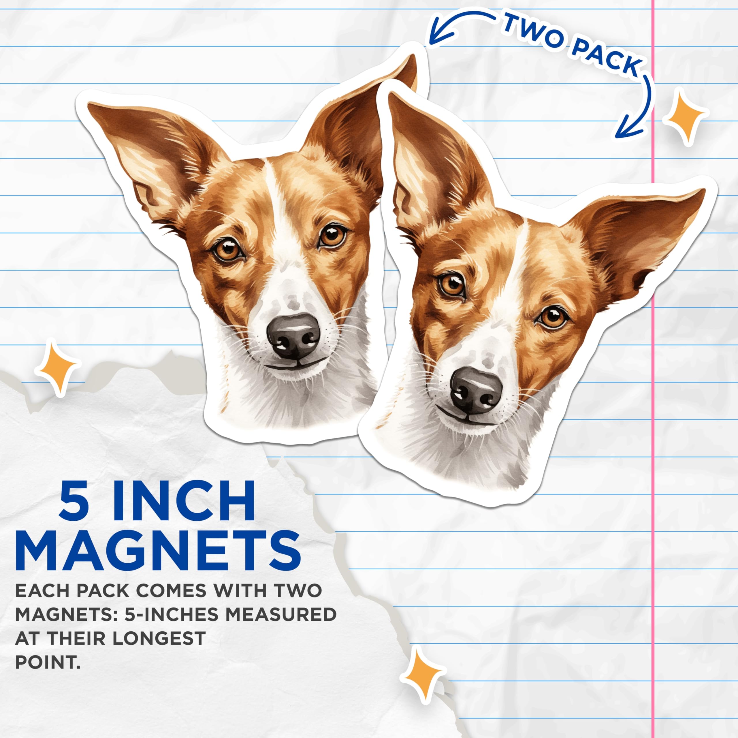 (2 Pack) Jack Russell Terrier Magnets - Dog Lover Decor - Pet Fridge Magnets - 5 Inches On Longest Side - Thick Durable Magnet - Made in USA - MAG26405