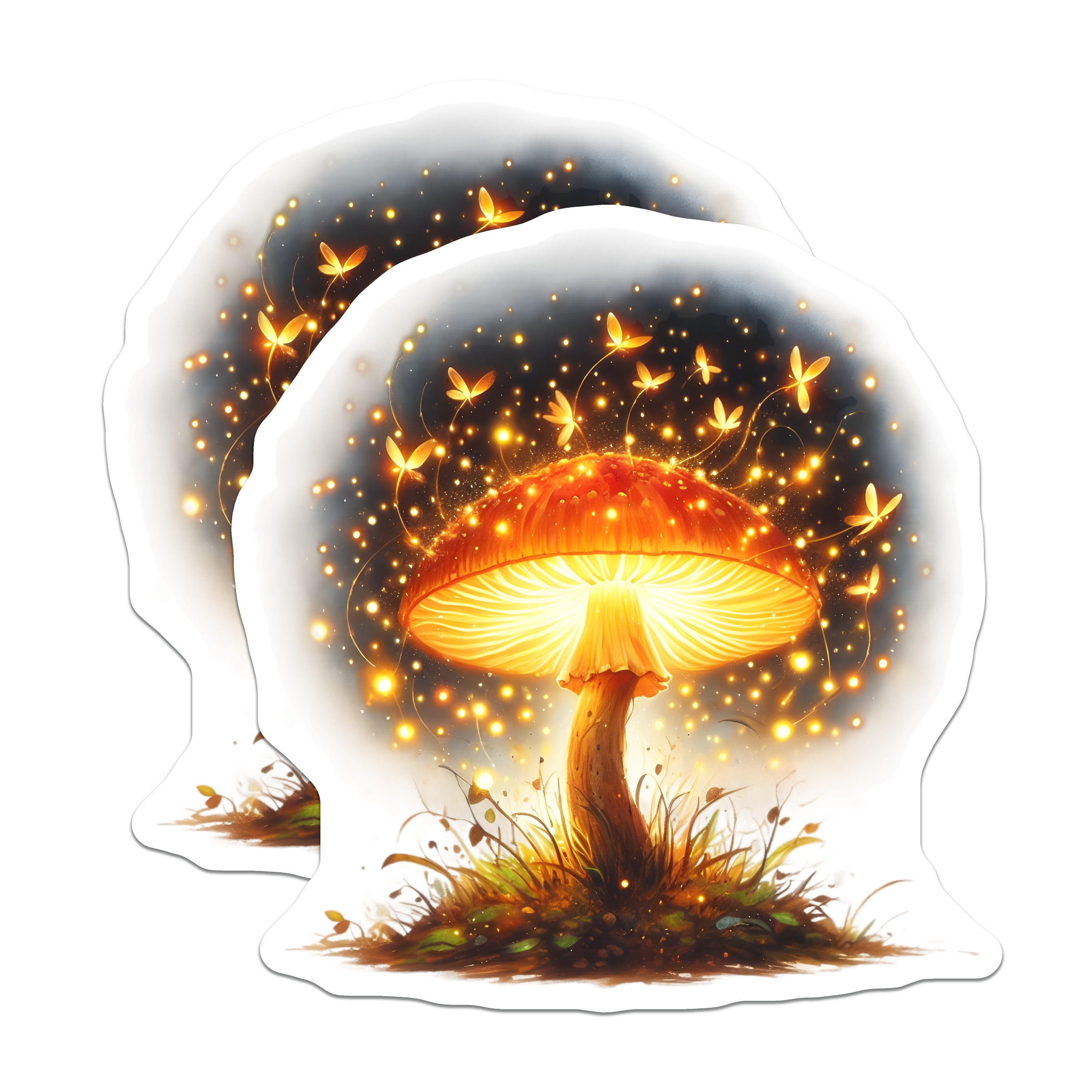(2 Pack) Magical Mushroom Magnets - Fairycore Kitchen Decor - Enchanted Forest Fungi Fridge Art - 5 Inches On Longest Side - Thick Durable Magnet - Made in USA - MAG39523