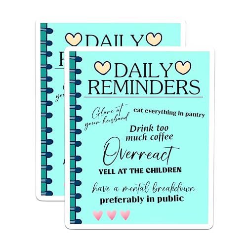 (2 Pack) Daily Reminders Magnets - Hilarious Home Organizers - 5" On Longest Side - for Cars, Fridges, Toolboxes - Made in USA - MAG8325