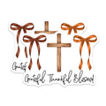 (2 Pack) Grateful Thankful Blessed Stickers - Religious Stickers - Christian Decoration - 5" On Longest Side - Sticks to Smooth Flat Surfaces - Made in USA - BMCS15128