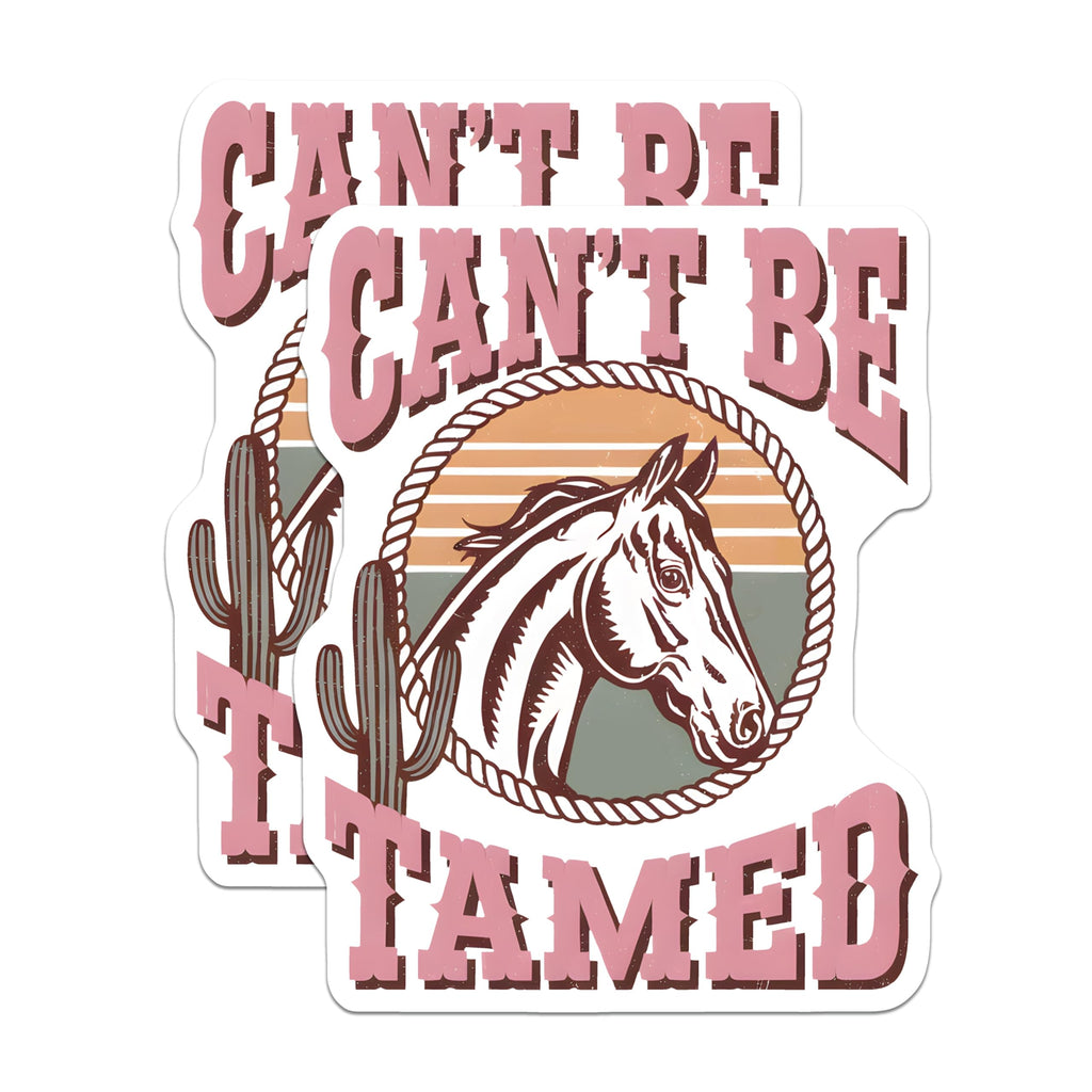 (2 Pack) Horse Magnets - Cant Be Tamed - Western Style Decor - 5" On Longest Side - Premium Magnet - for Cars, Refrigerators, Toolboxes, Lockers - Made in USA - MAG18988